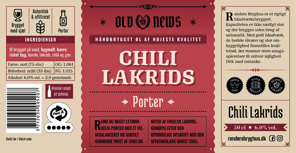 Old News: Chili Lakrids Porter 6,0% 20L