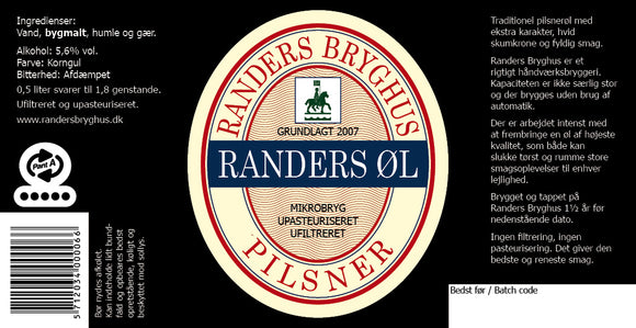 Pilsner (Randers Øl)  5,6% 20L